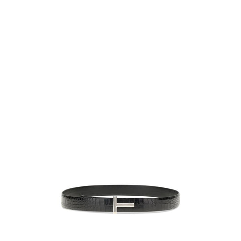 Tom Ford SHINY PRINTED CROC REVERSIBLE T BELT 30